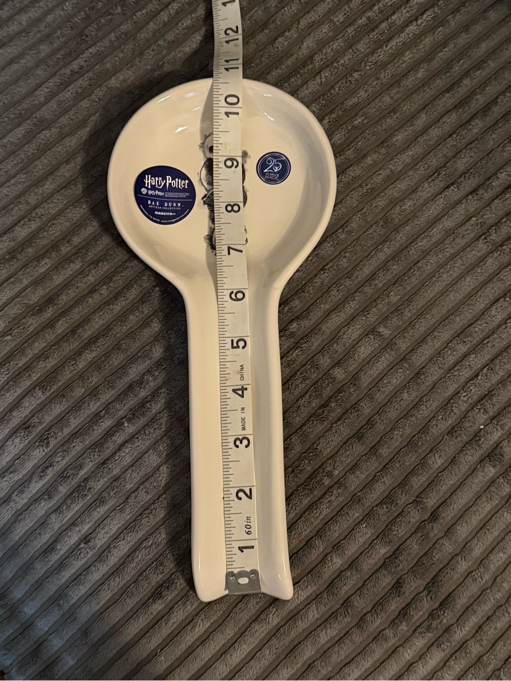 Rae Dunn x Harry Potter White Ceramic Spoon Rest w/ Dark Mark Design NWT - Picture 5 of 6